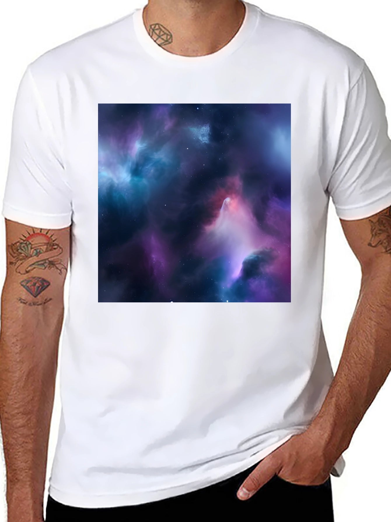 Nebula Print Black T-Shirt