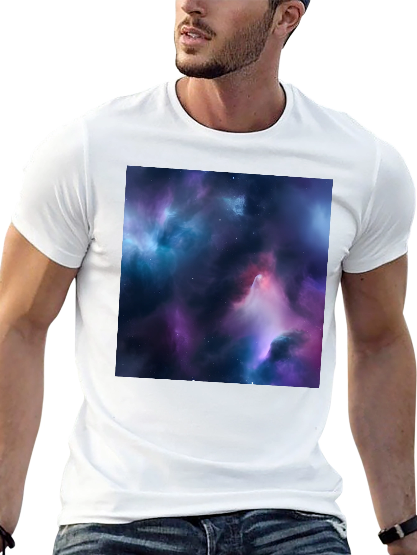 Nebula Print Black T-Shirt