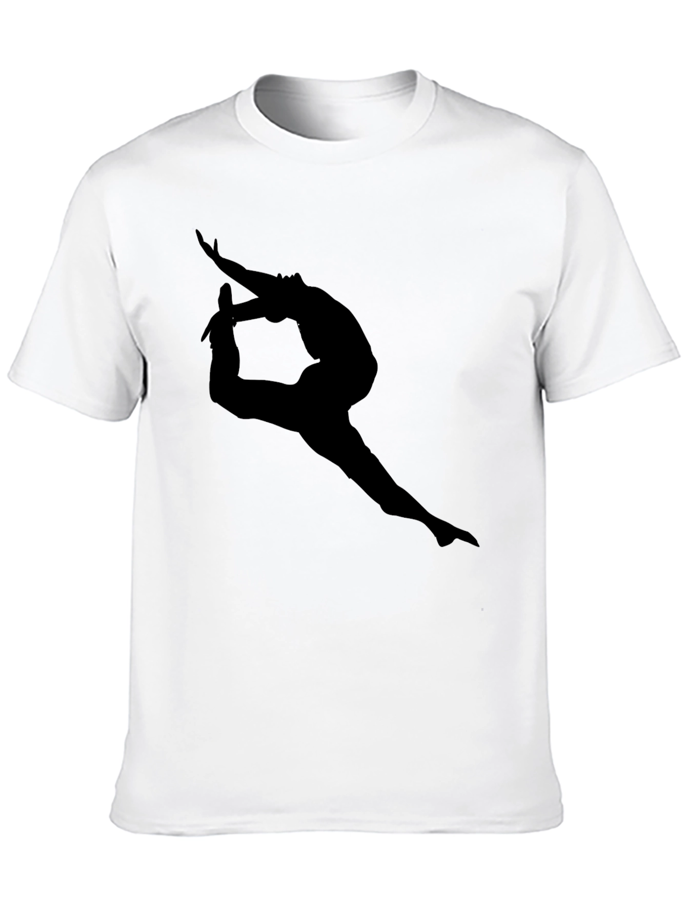 Black T-Shirt with Dancer Silhouette Graphic
