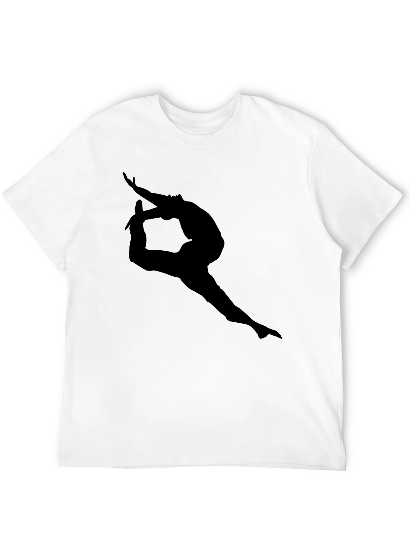 Black T-Shirt with Dancer Silhouette Graphic