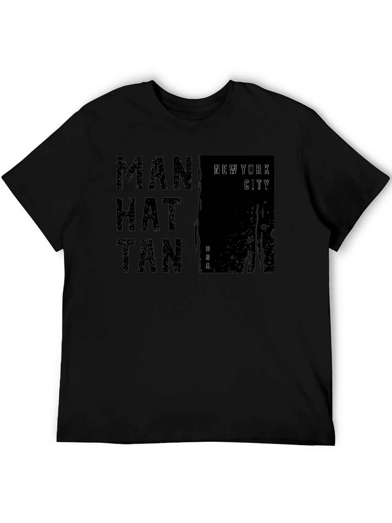 Manhattan New York City Black T-Shirt