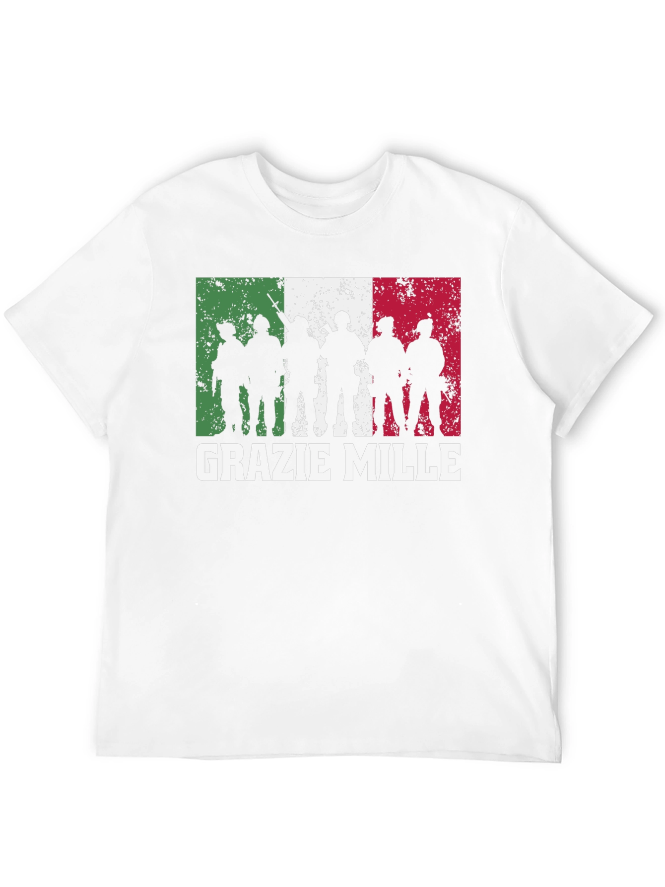 Grazie Mille Italian Flag Silhouette T-Shirt