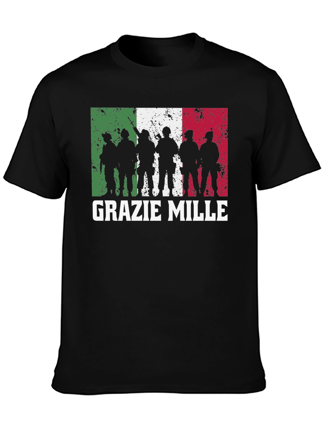 Grazie Mille Italian Flag Silhouette T-Shirt