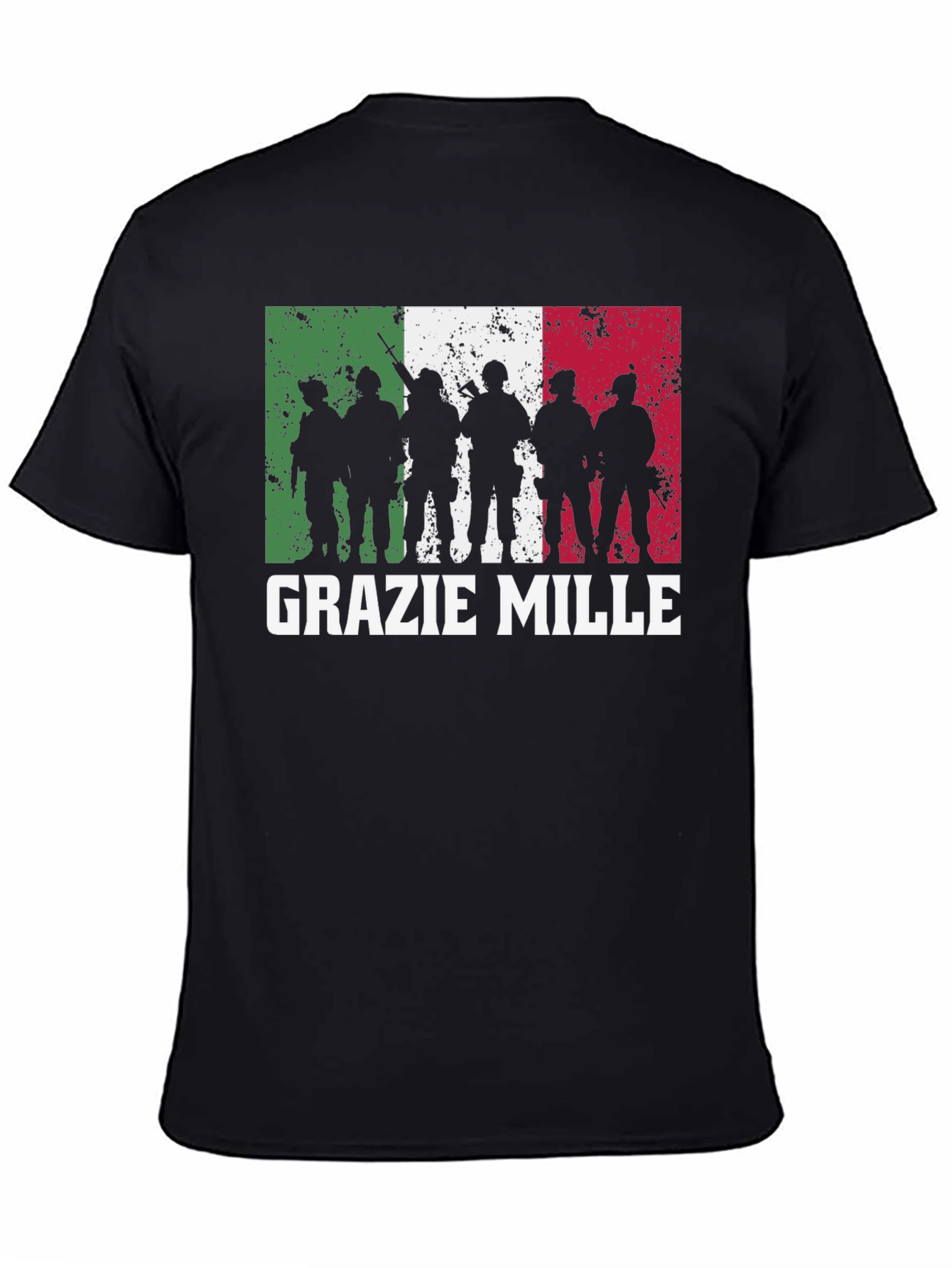 Grazie Mille Italian Flag Silhouette T-Shirt