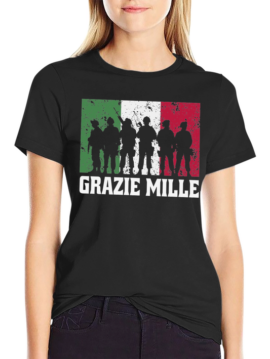Grazie Mille Italian Flag Silhouette T-Shirt