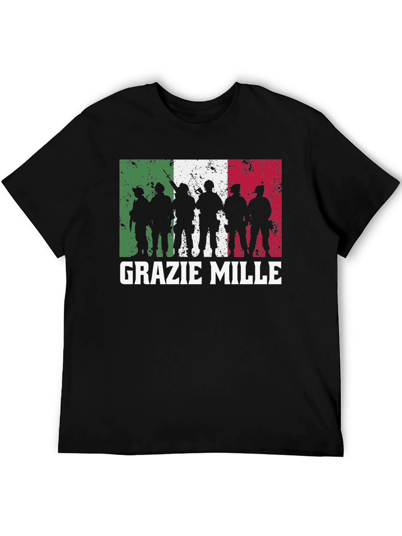 Grazie Mille Italian Flag Silhouette T-Shirt