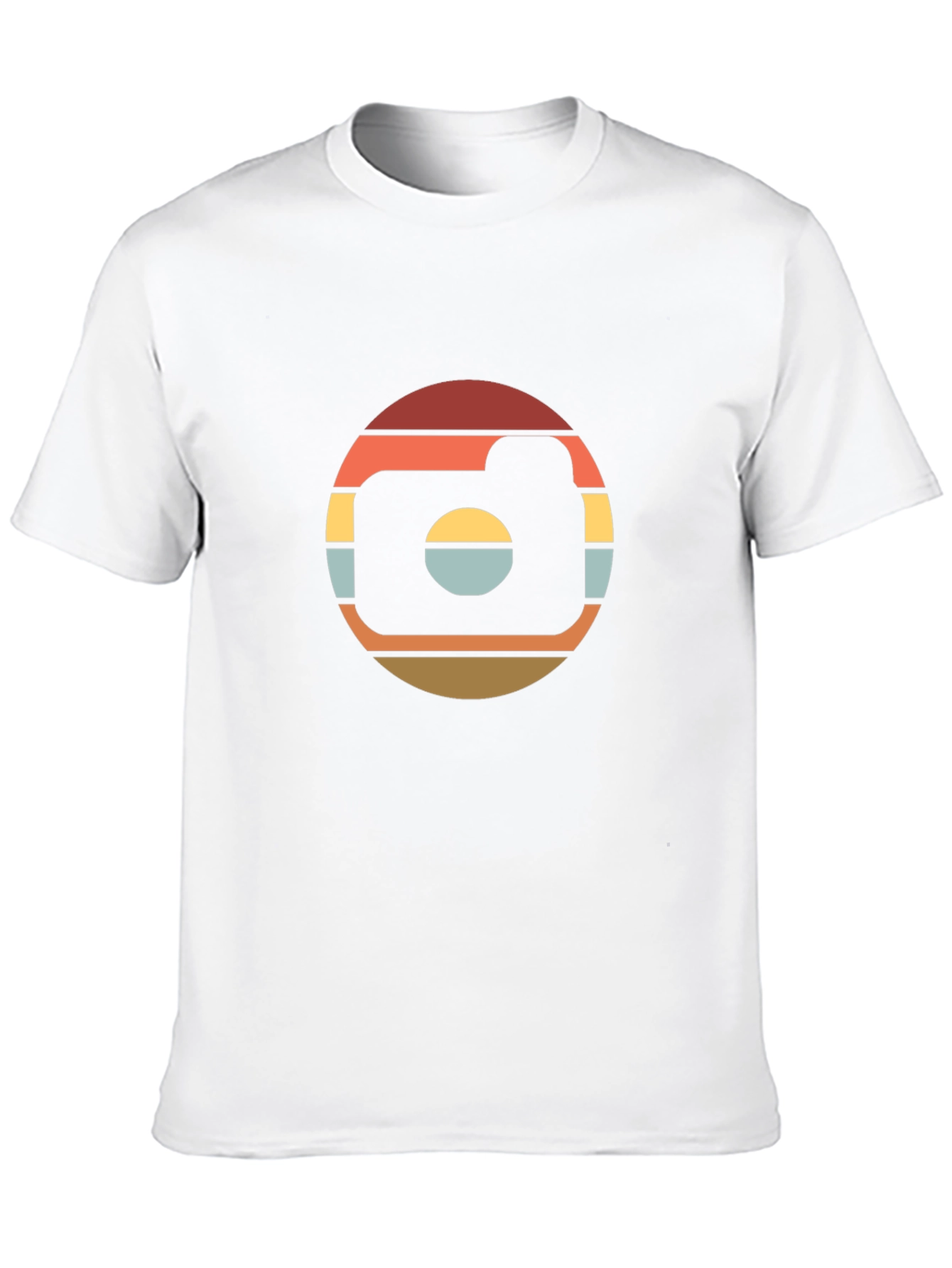 Retro Camera Graphic Tee - Black Cotton T-Shirt