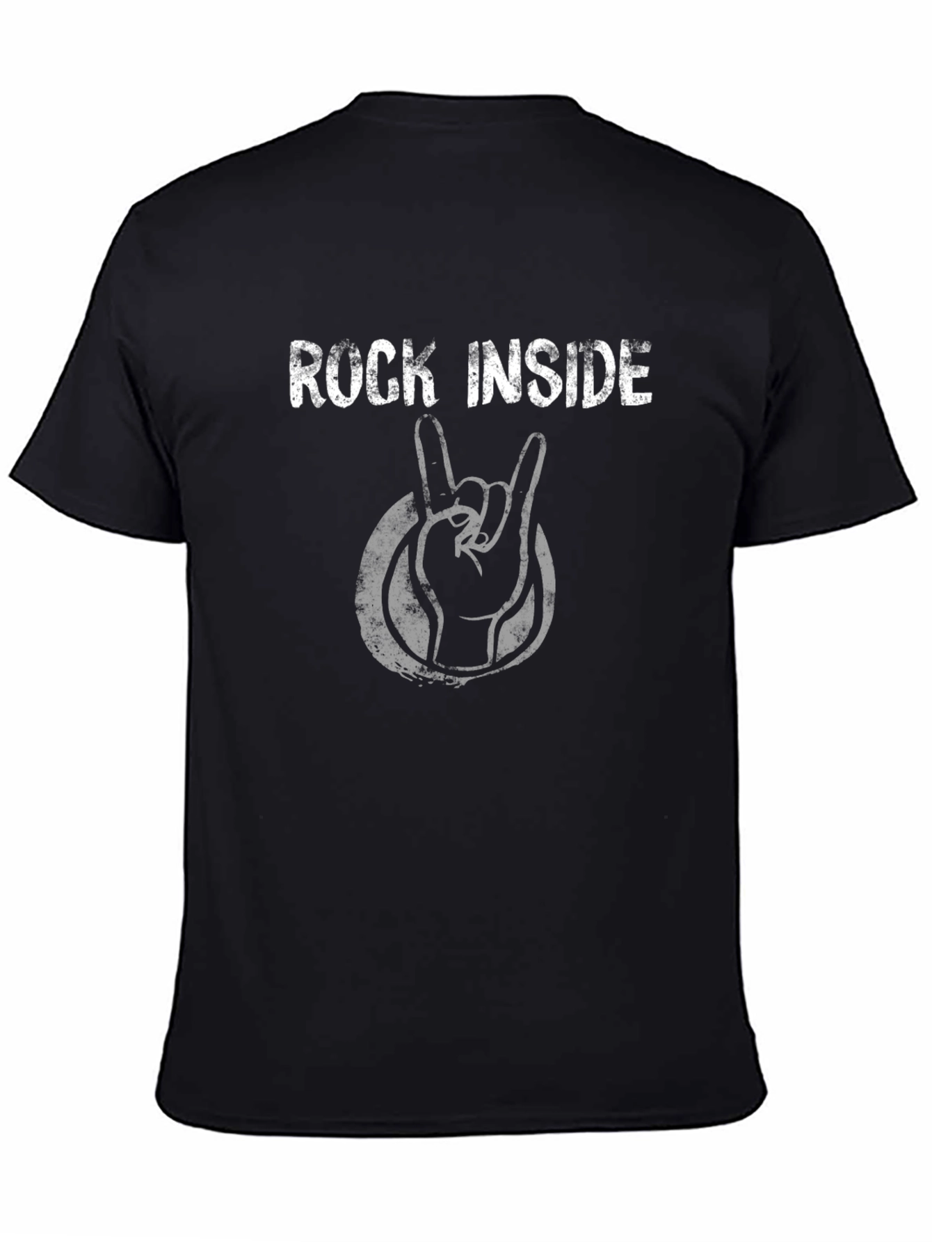 Rock Inside Graphic Tee - Black Cotton T-Shirt