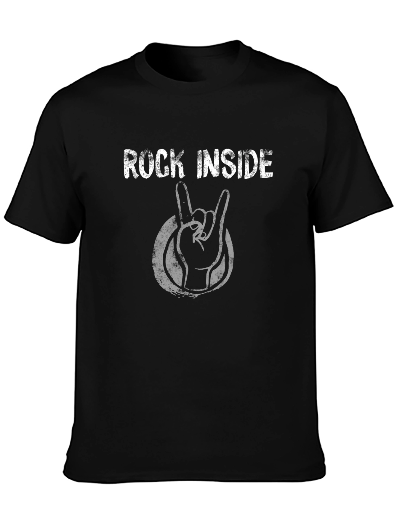 Rock Inside Graphic Tee - Black Cotton T-Shirt