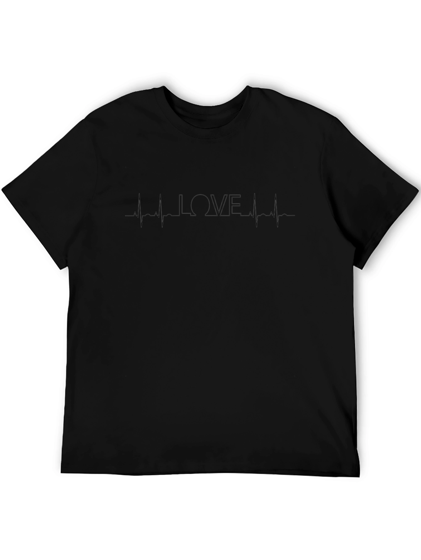 Love Heartbeat Graphic Tee - Stylish Black T-Shirt