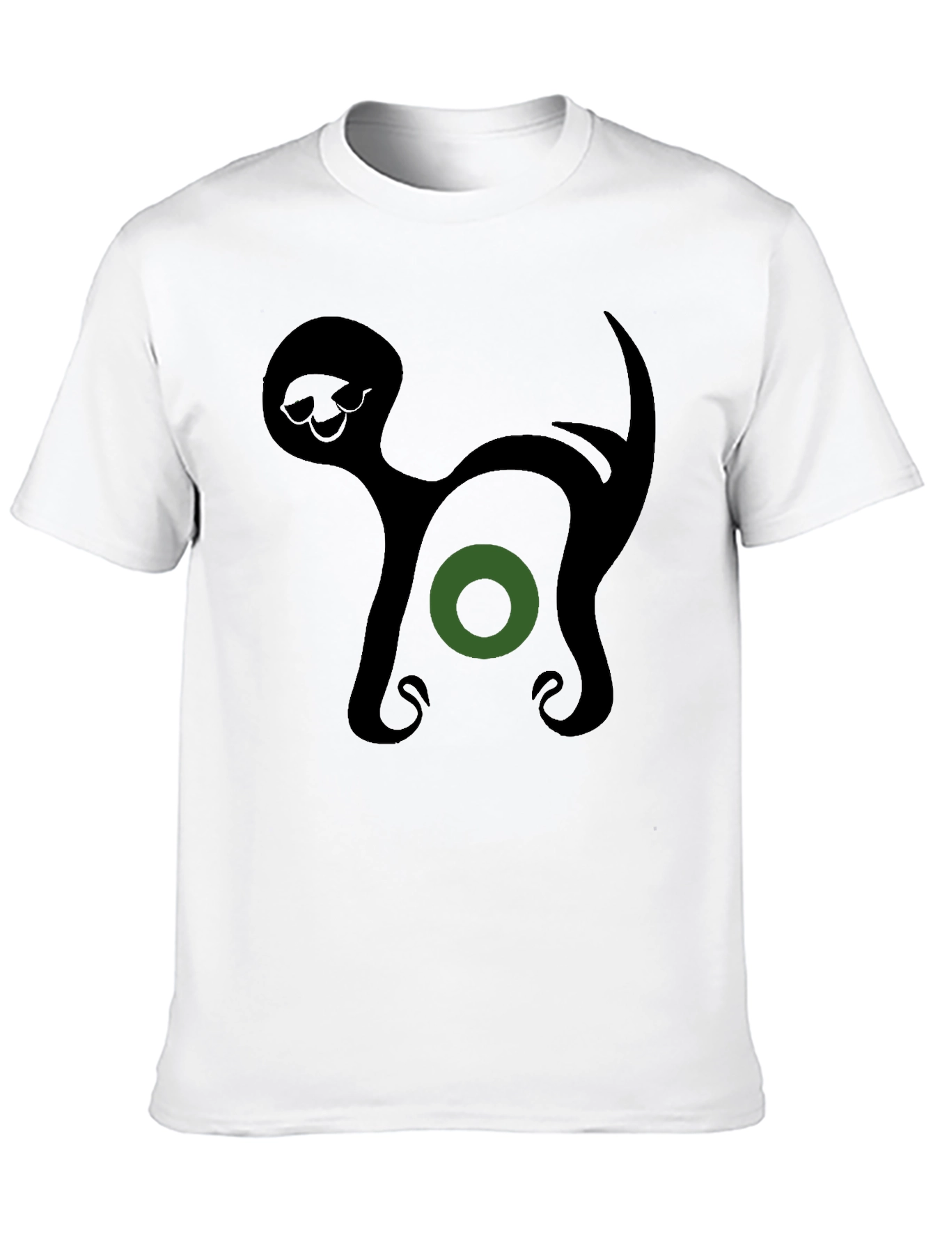 Abstract Cat Graphic T-Shirt - Modern Art Tee
