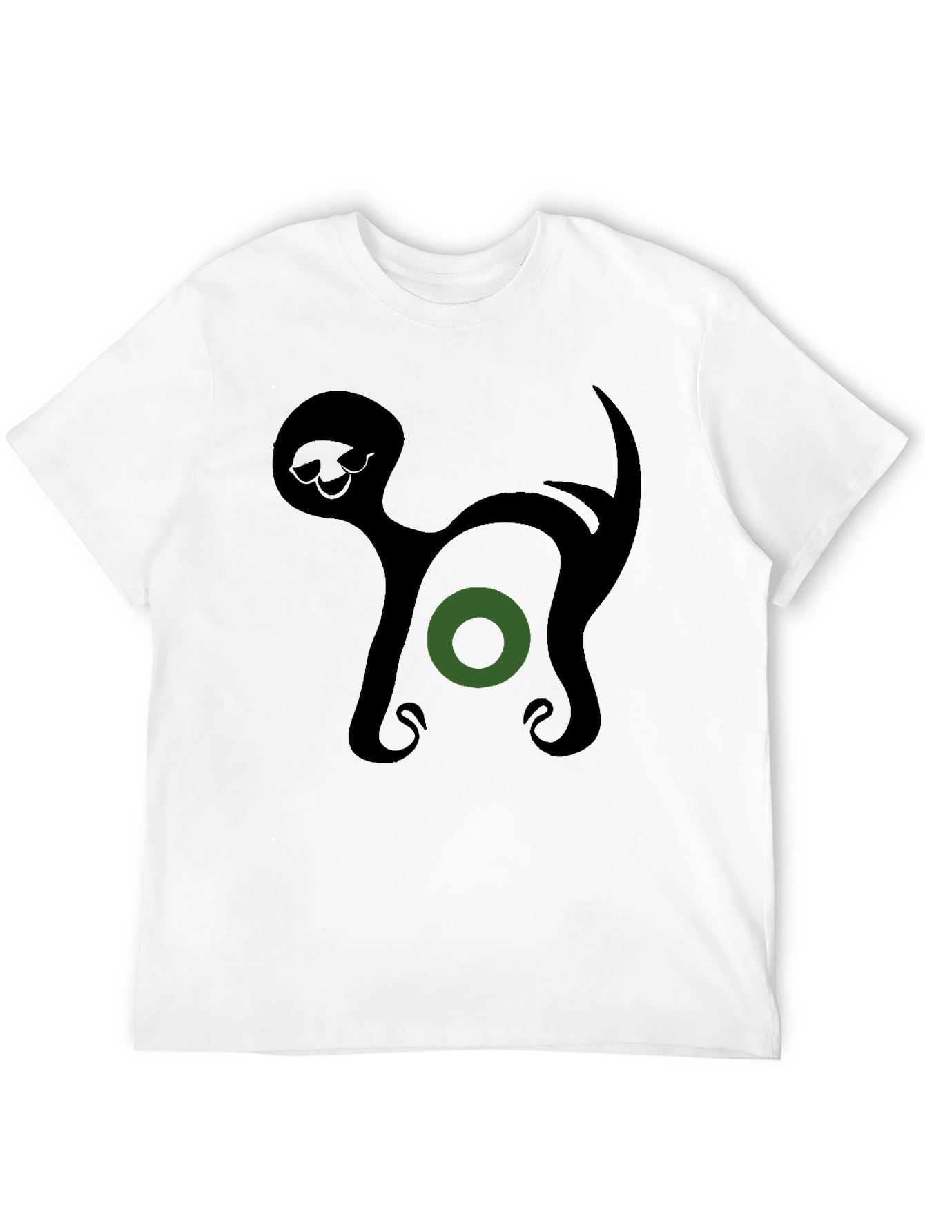 Abstract Cat Graphic T-Shirt - Modern Art Tee