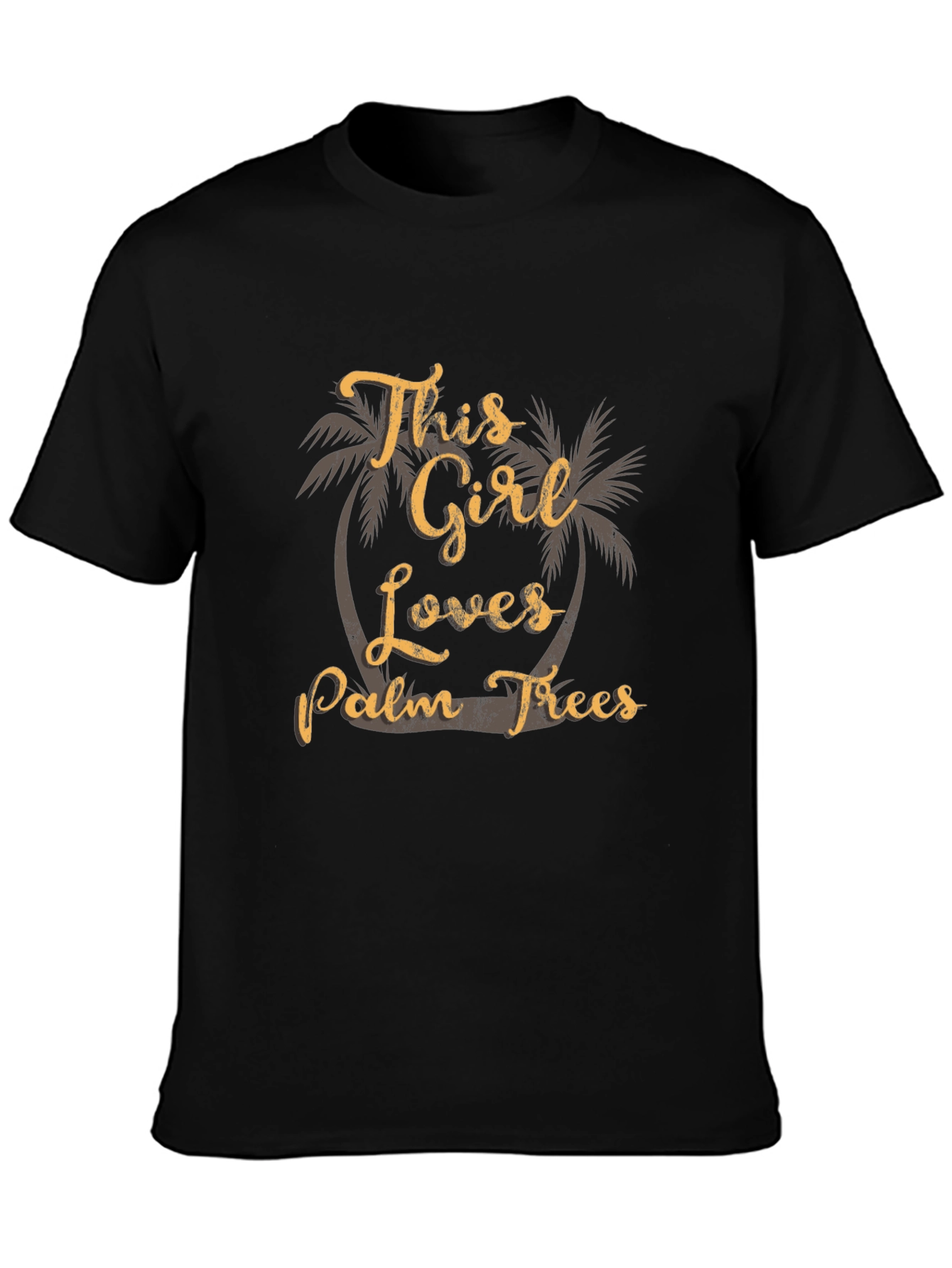 This Girl Loves Palm Trees Black T-Shirt