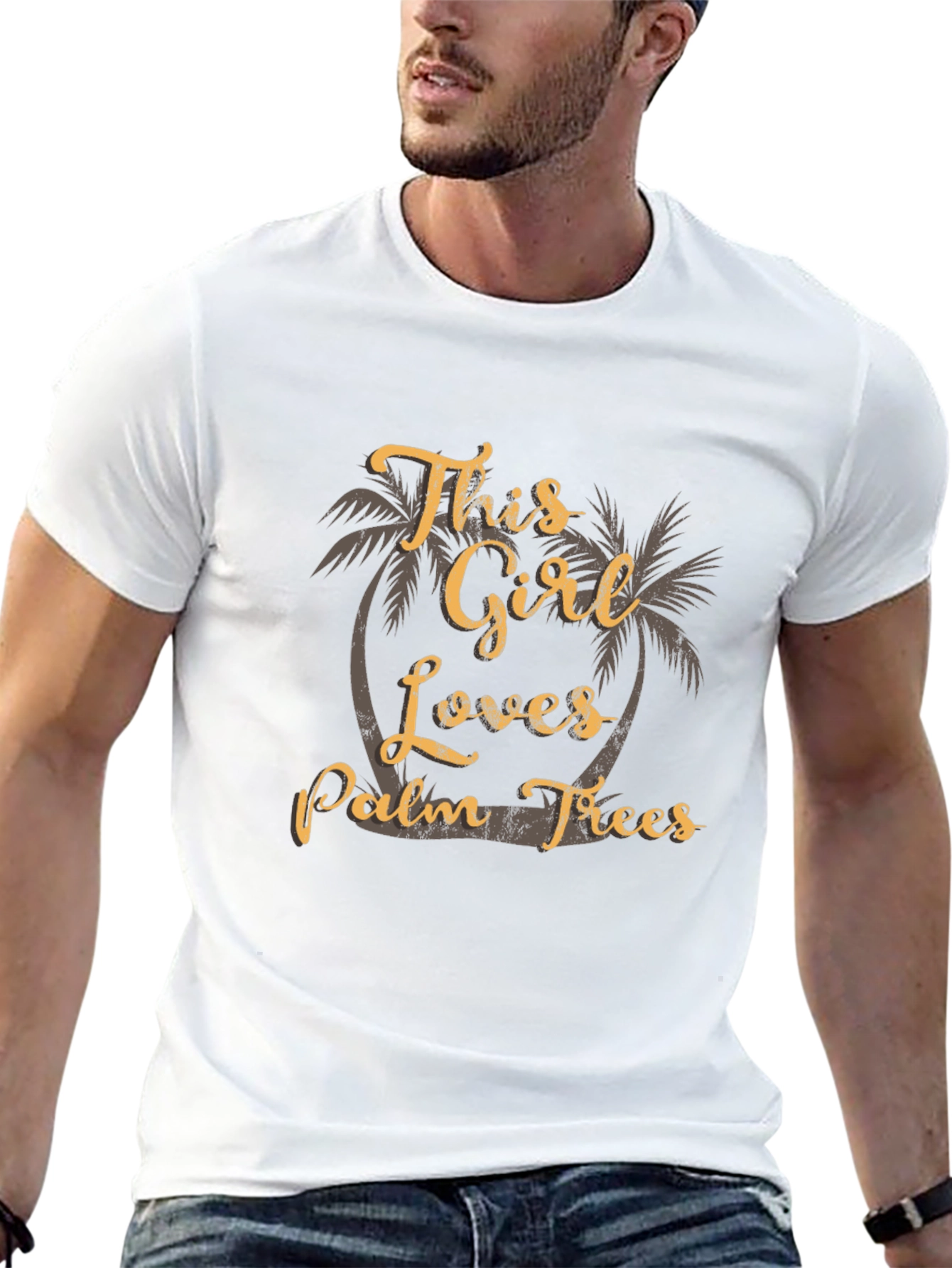 This Girl Loves Palm Trees Black T-Shirt