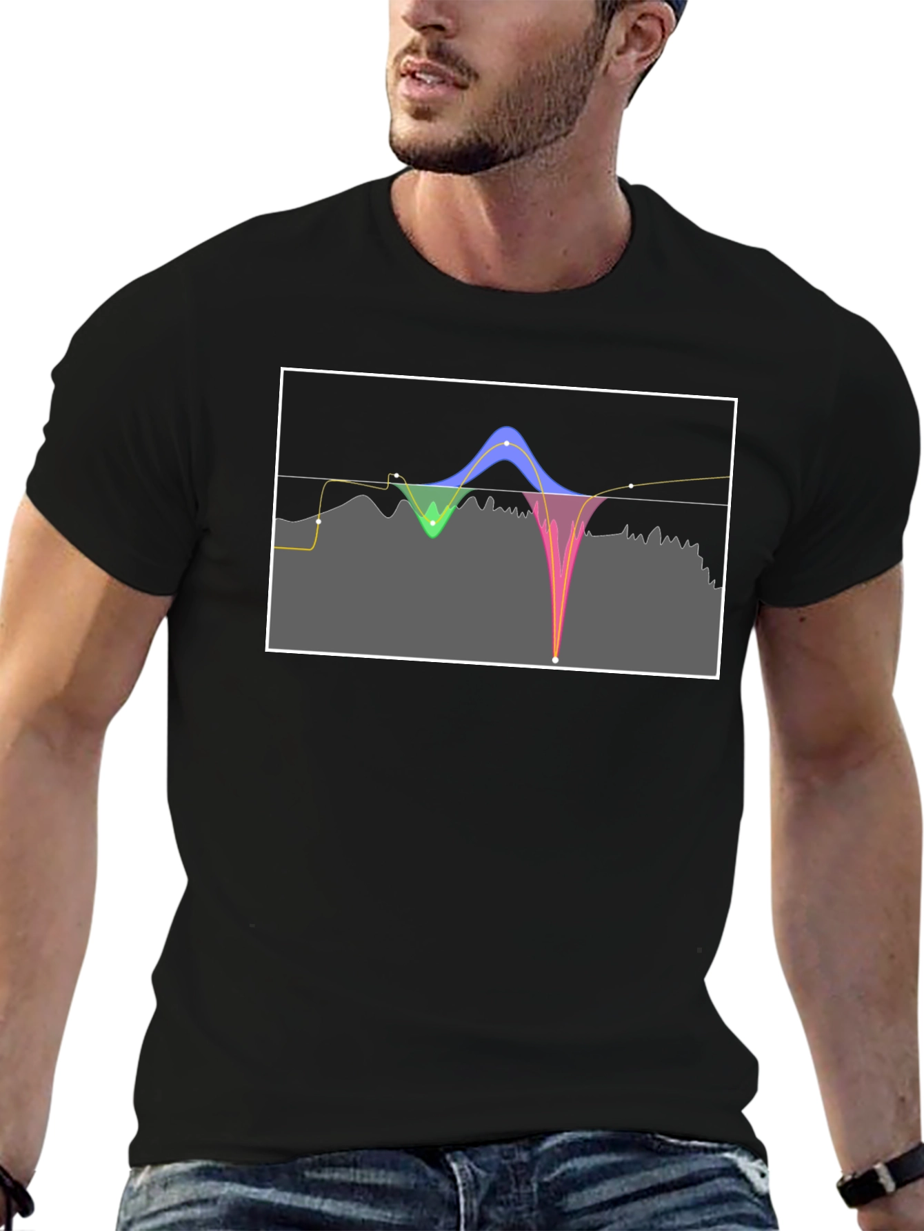 Sound Wave Graphic Tee - Modern Black T-Shirt
