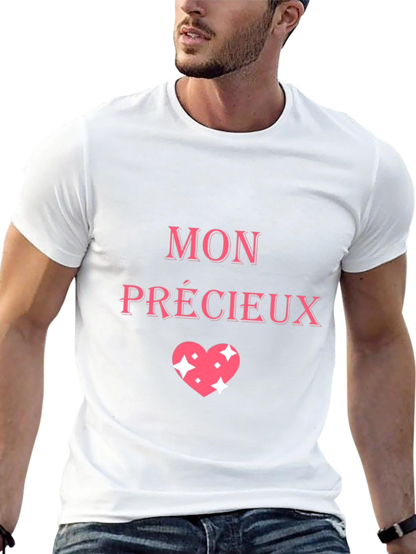 Mon Précieux Heart Graphic Tee - Stylish Black T-Shirt