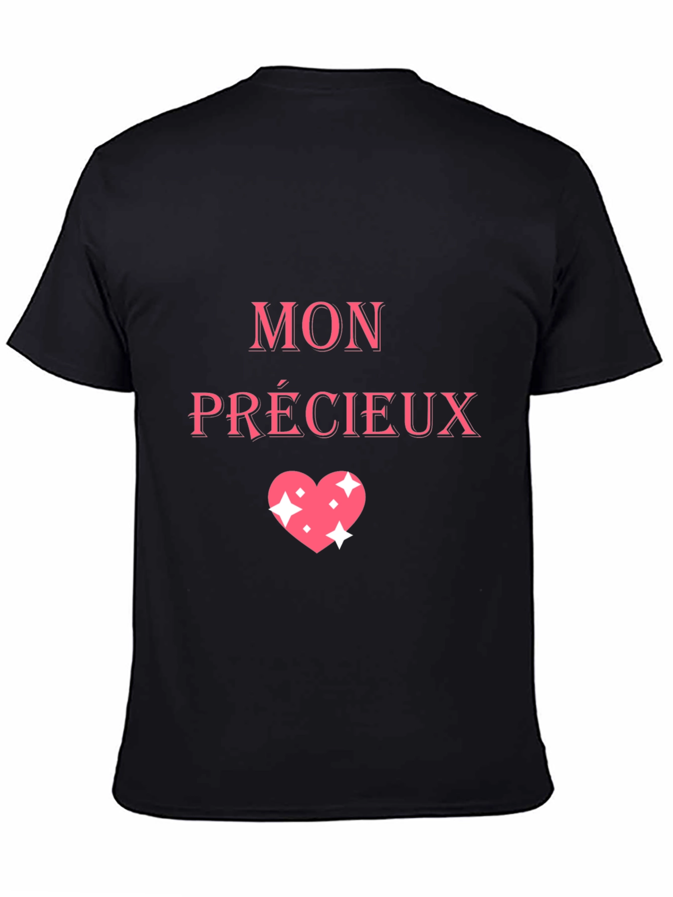 Mon Précieux Heart Graphic Tee - Stylish Black T-Shirt