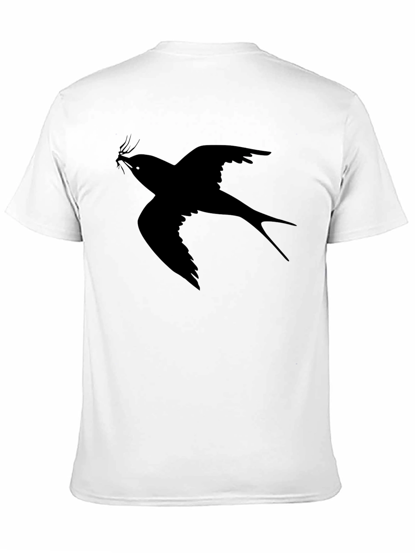 Swallow Bird Graphic Black T-Shirt