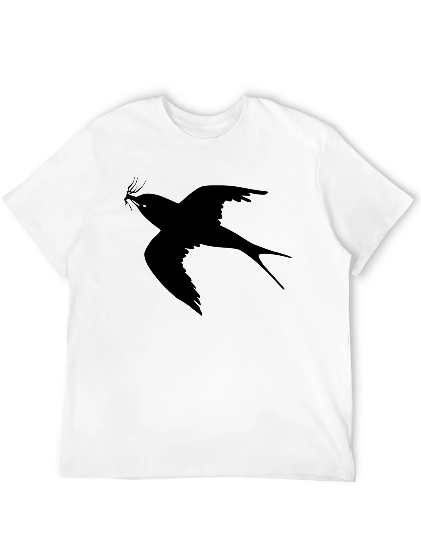 Swallow Bird Graphic Black T-Shirt
