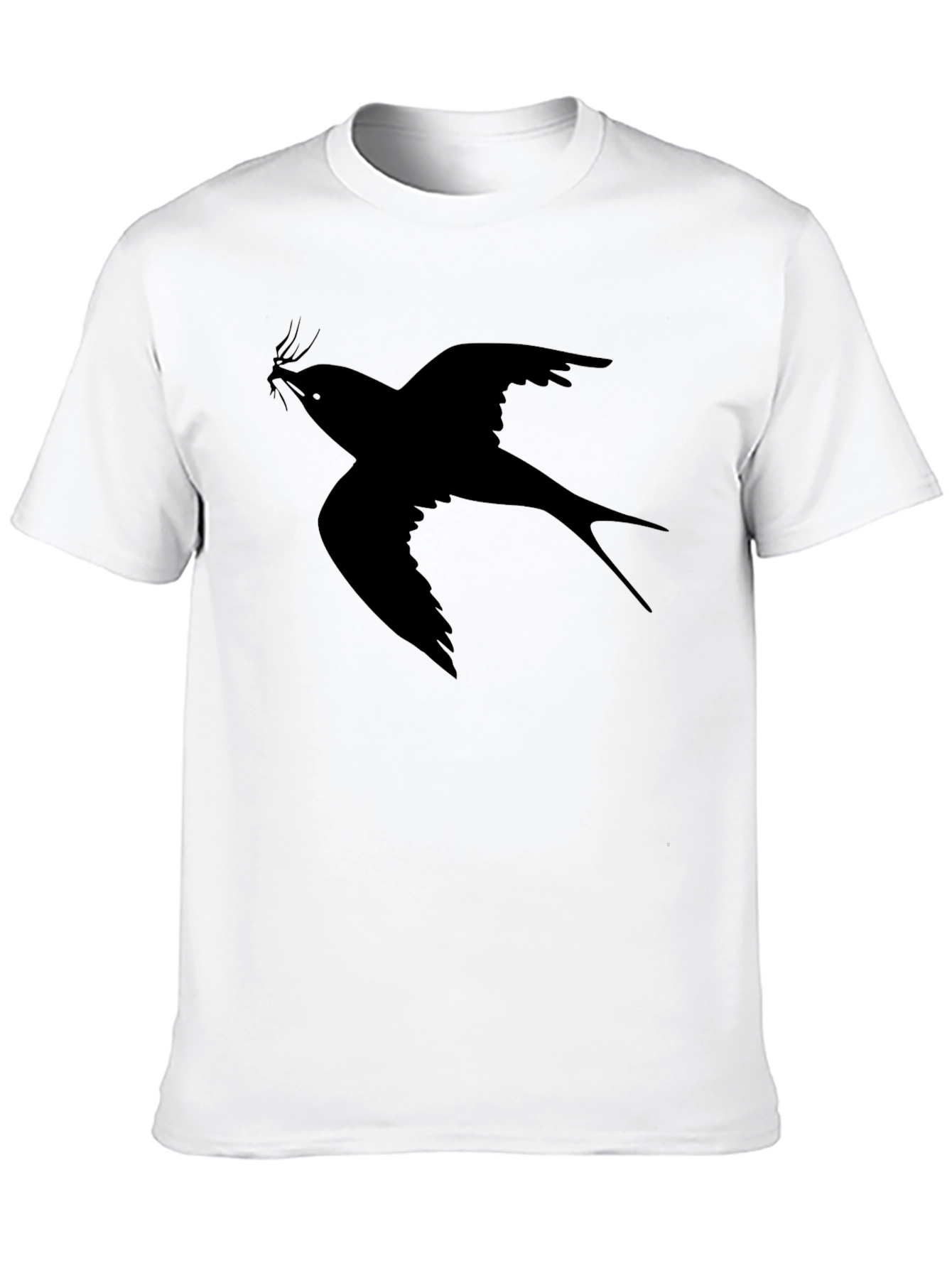 Swallow Bird Graphic Black T-Shirt