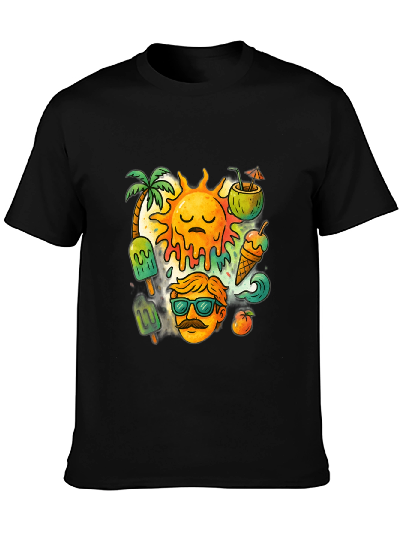 Summer Vibe Graphic T-Shirt - Cool Black Tee