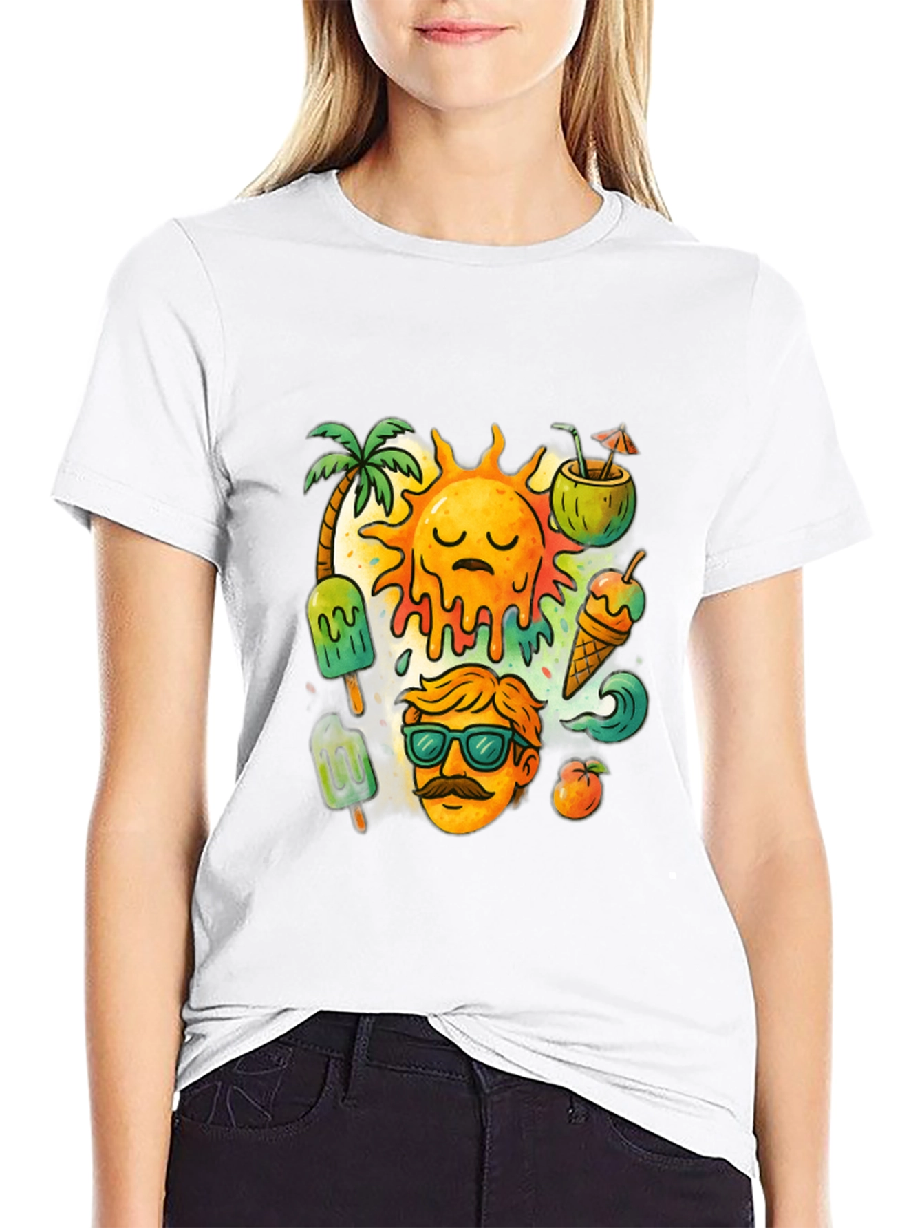 Summer Vibe Graphic T-Shirt - Cool Black Tee