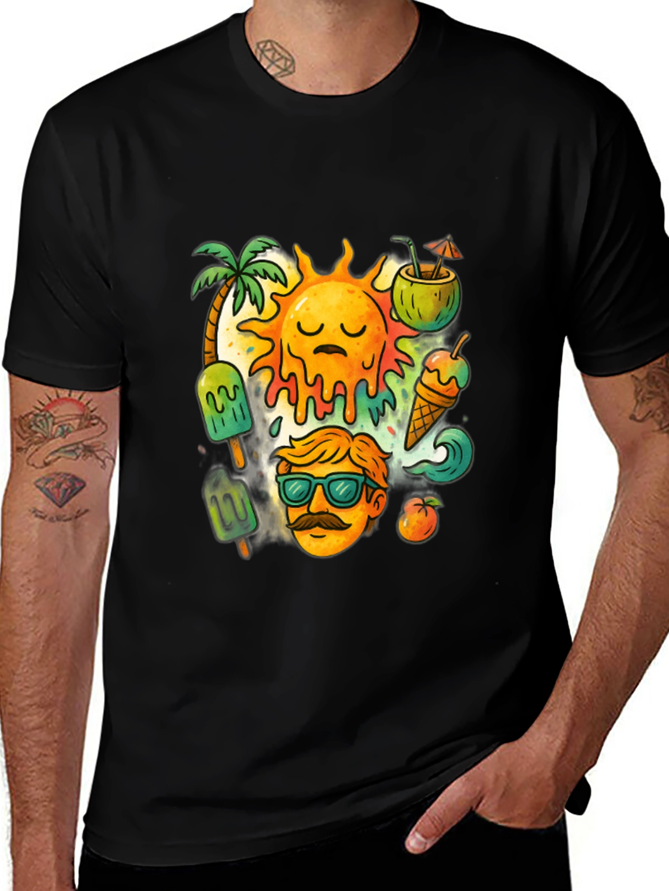 Summer Vibe Graphic T-Shirt - Cool Black Tee