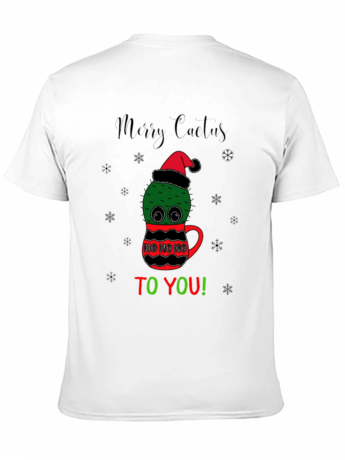Merry Cactus Christmas Graphic T-Shirt