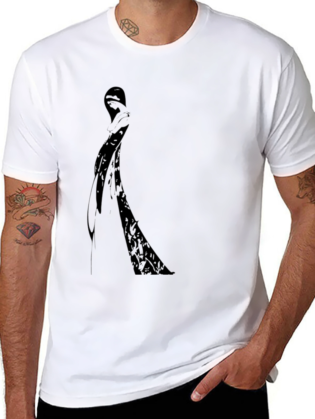 Silhouette Graphic Tee - Black Cotton Comfort
