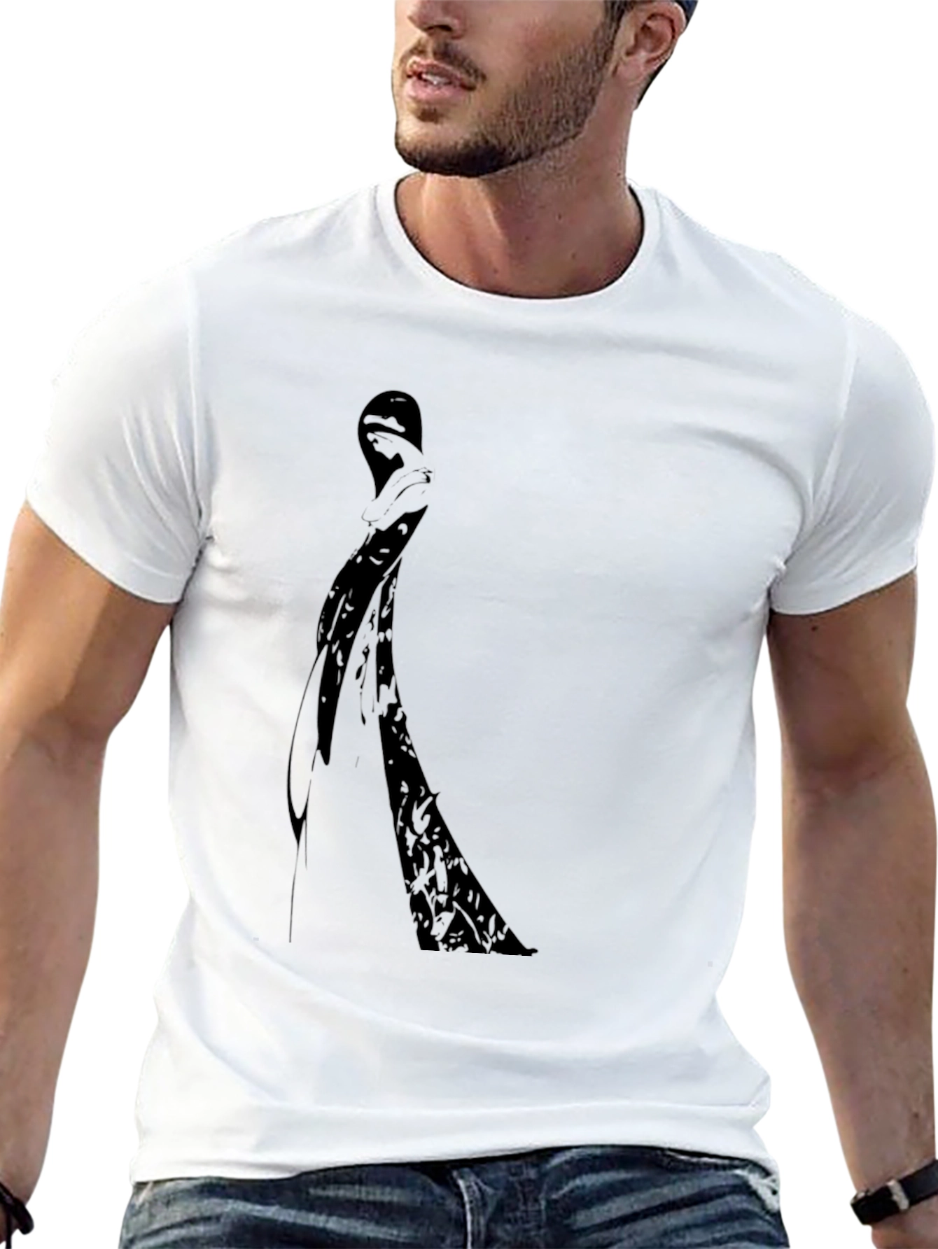 Silhouette Graphic Tee - Black Cotton Comfort