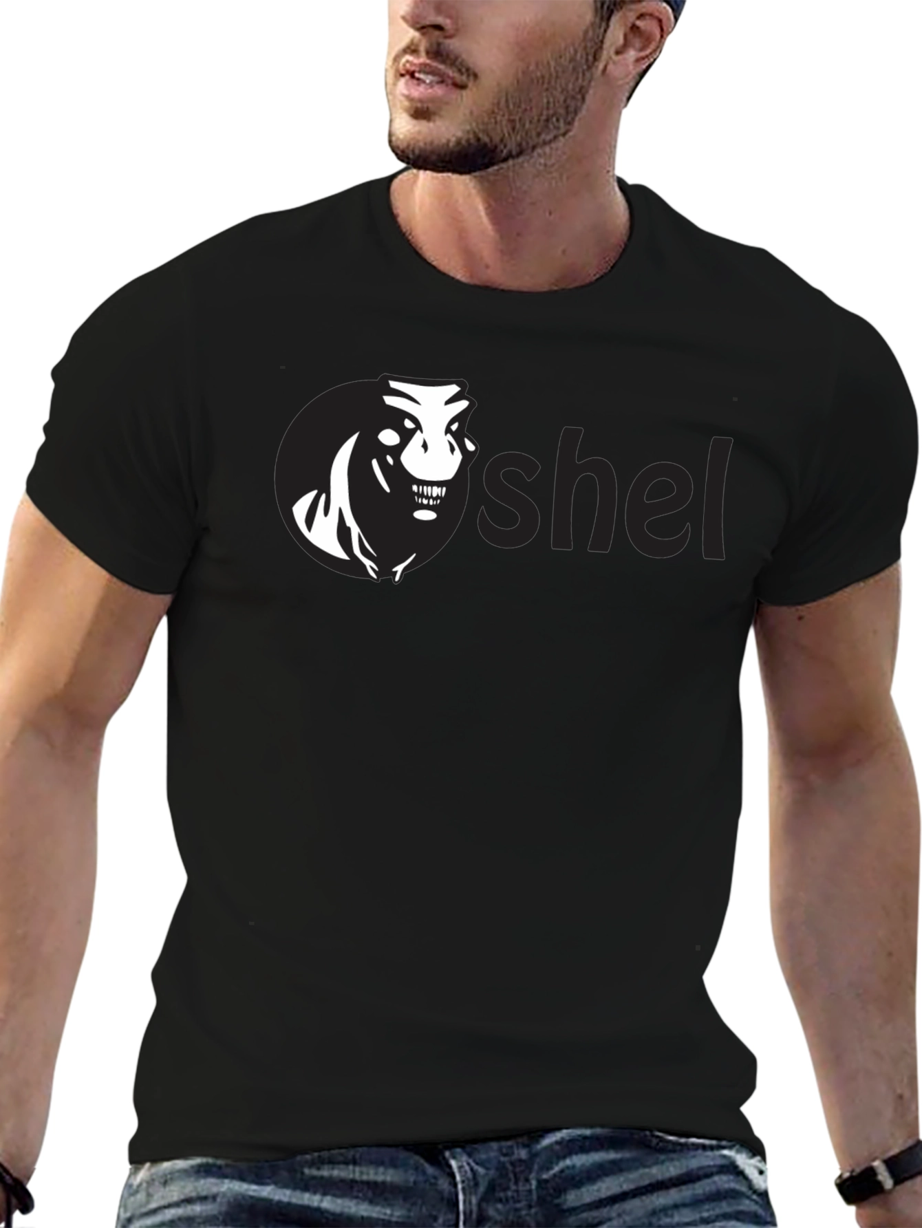 Oshel Graphic Tee - Black Cotton Blend