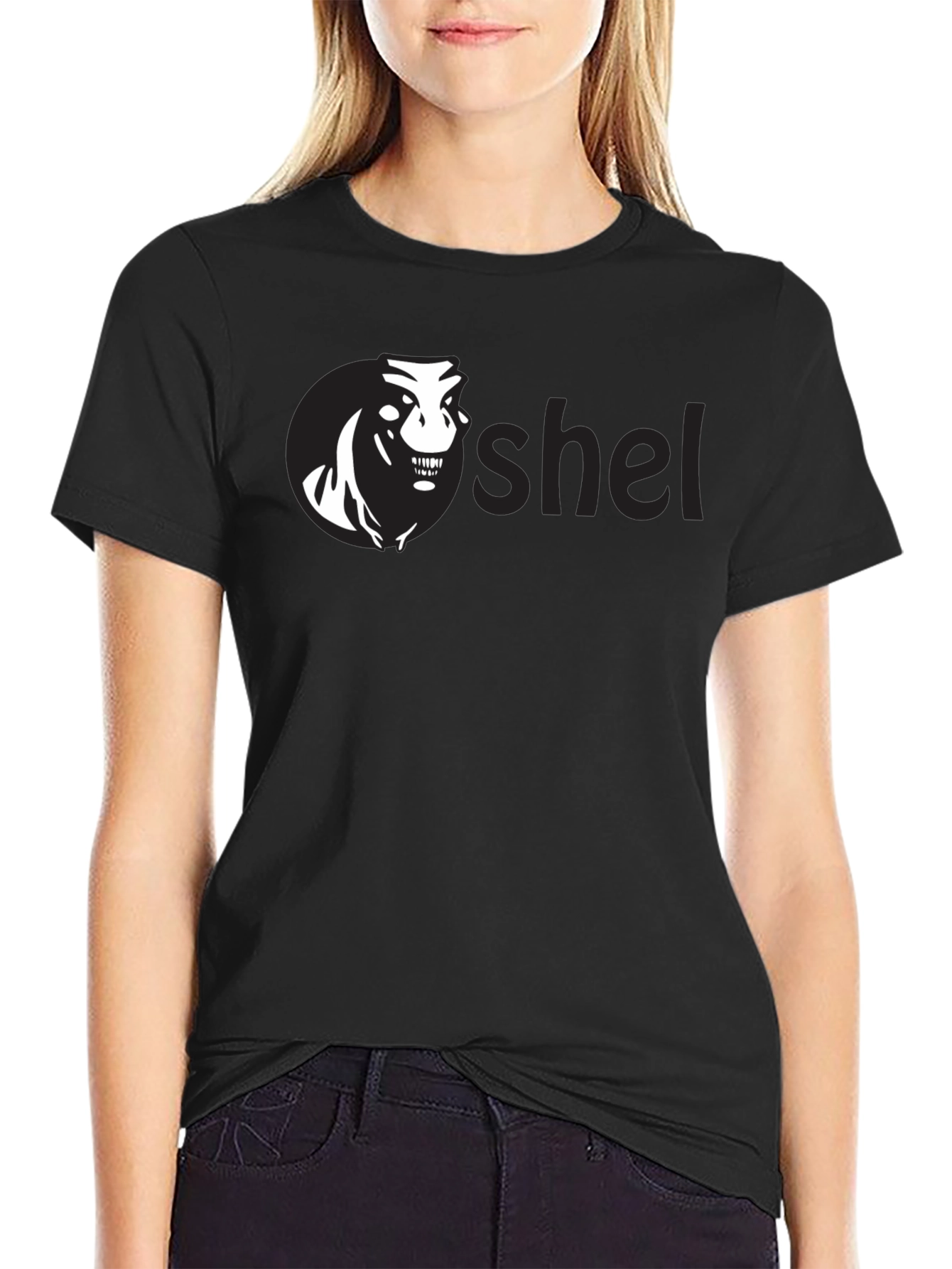 Oshel Graphic Tee - Black Cotton Blend
