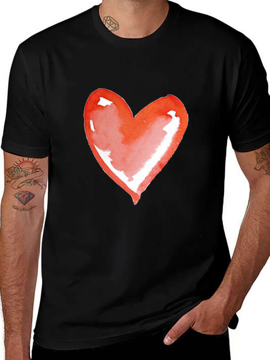 Heart Graphic Tee - Black Casual Shirt