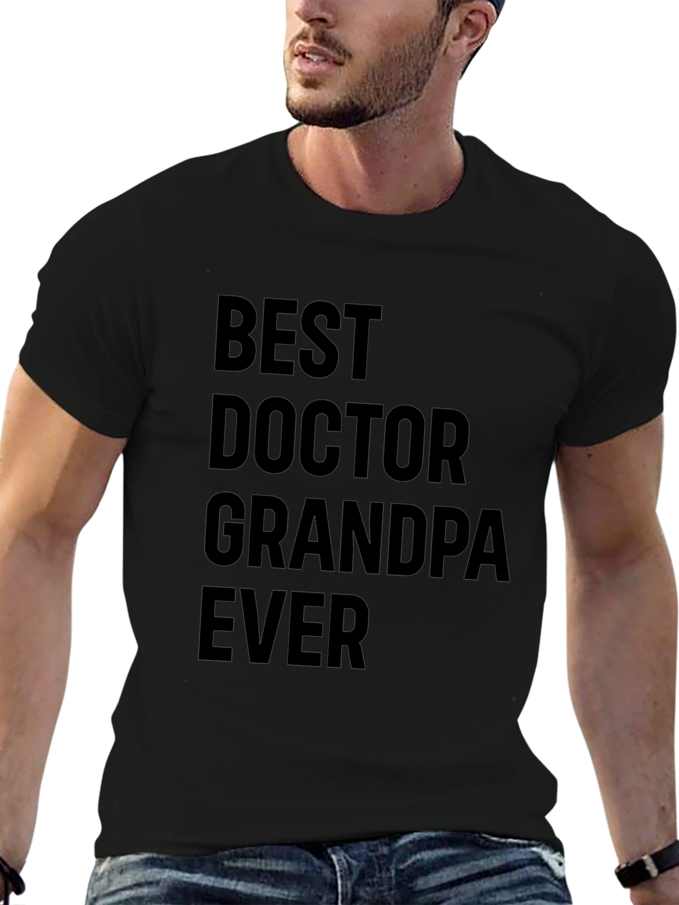 Best Doctor Grandpa Ever Mens Black T-Shirt