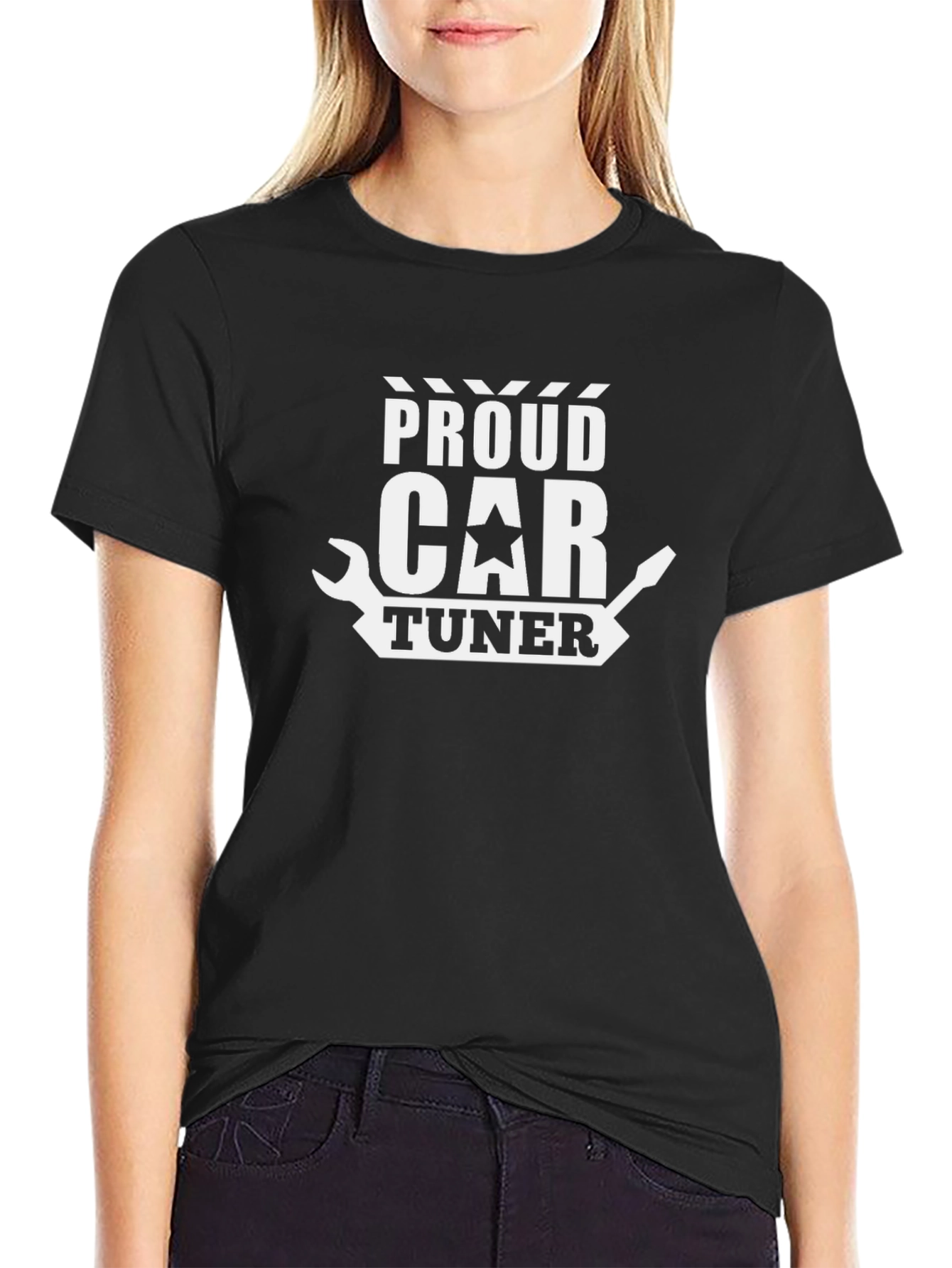 Proud Car Tuner Graphic Tee - Black Cotton Blend