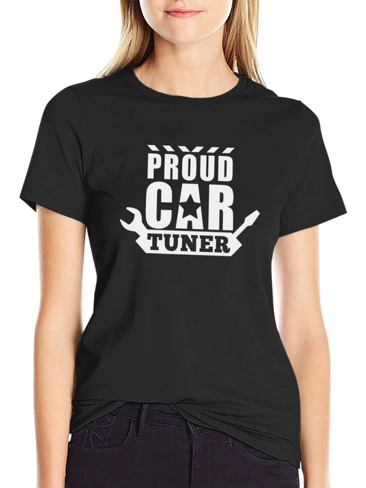 Proud Car Tuner Graphic Tee - Black Cotton Blend