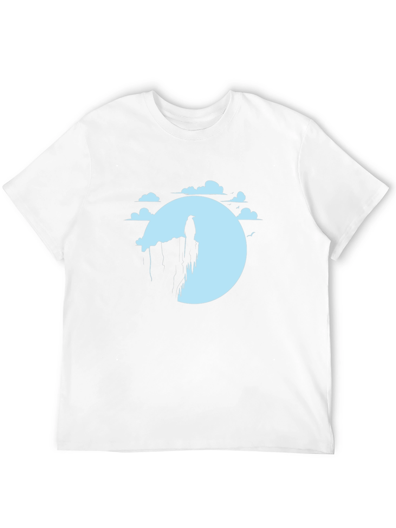 Raven on Cliff Graphic T-Shirt - Black