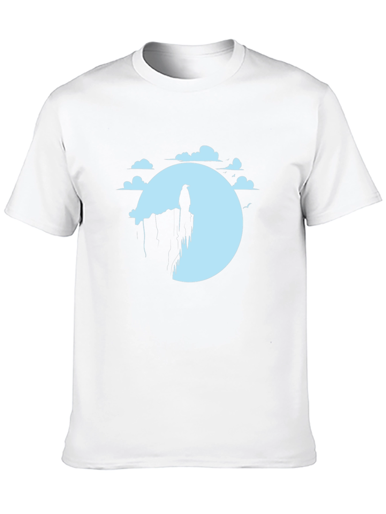 Raven on Cliff Graphic T-Shirt - Black