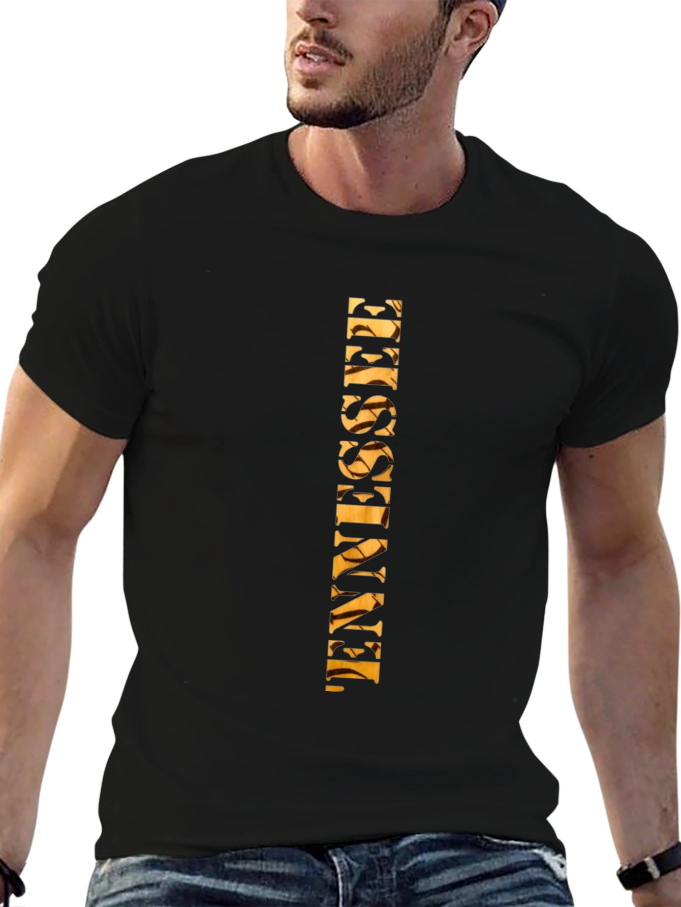 Tennessee Graphic Tee - Black Cotton Blend T-Shirt