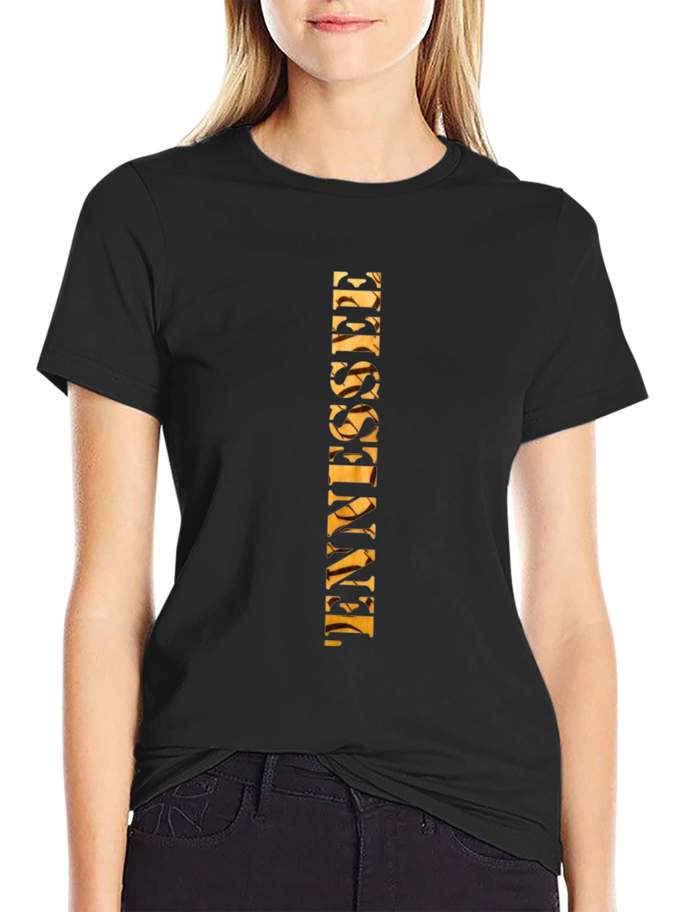 Tennessee Graphic Tee - Black Cotton Blend T-Shirt