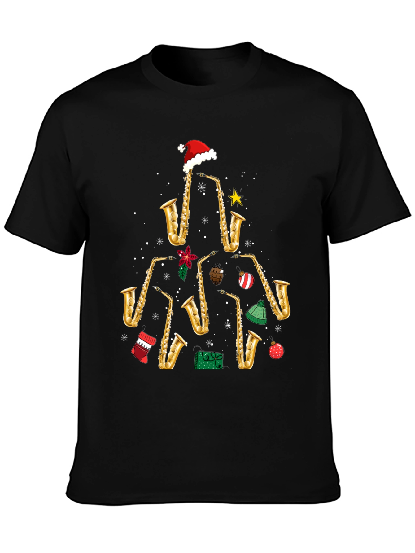 Saxophone Christmas Tree T-Shirt
