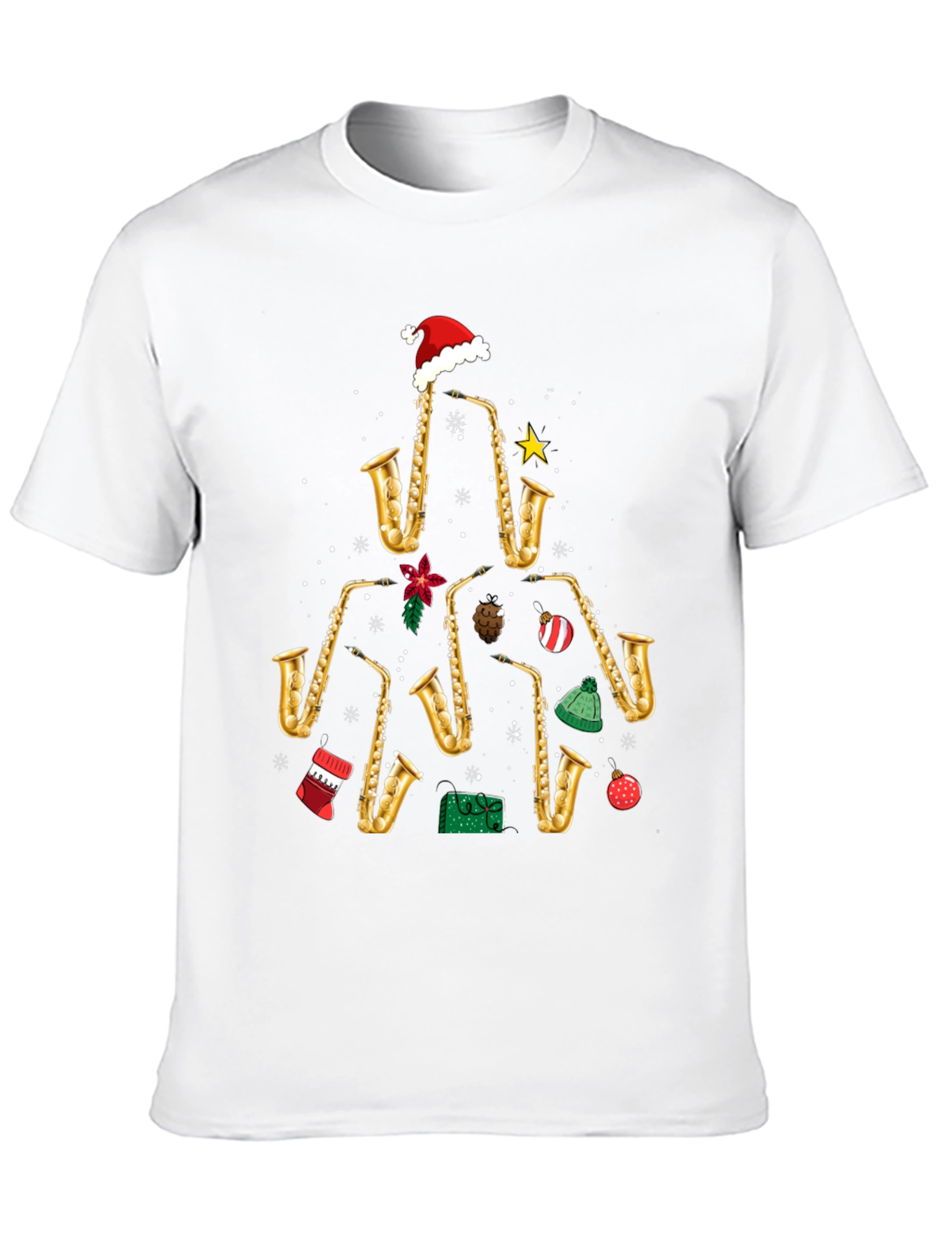Saxophone Christmas Tree T-Shirt