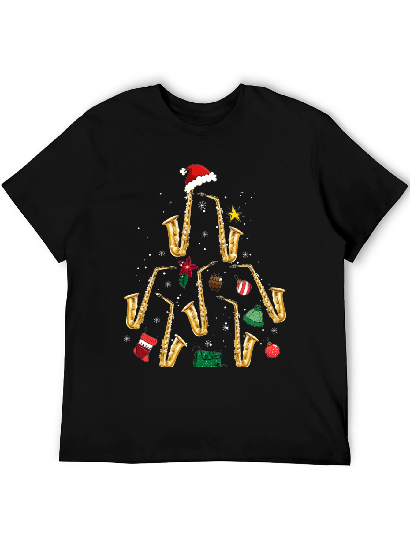 Saxophone Christmas Tree T-Shirt