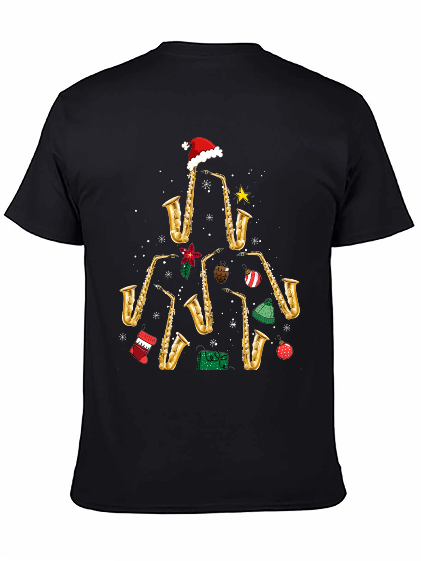 Saxophone Christmas Tree T-Shirt