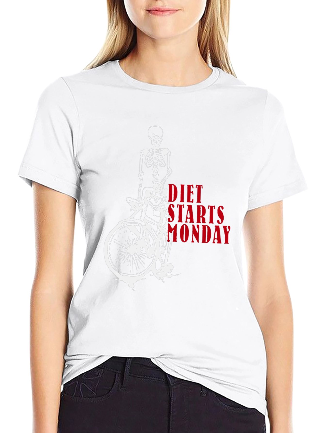Diet Starts Monday Skeleton Graphic Tee