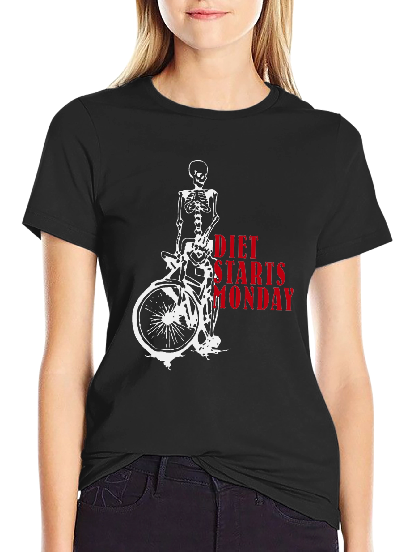 Diet Starts Monday Skeleton Graphic Tee