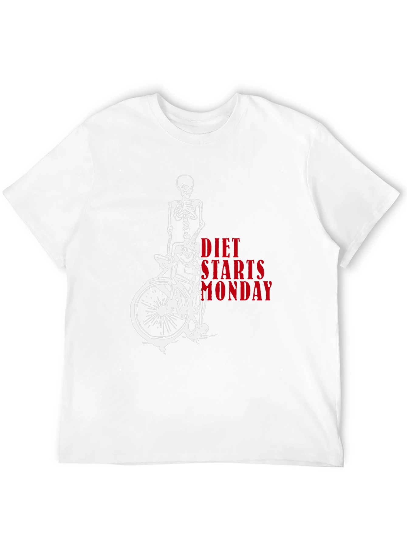 Diet Starts Monday Skeleton Graphic Tee