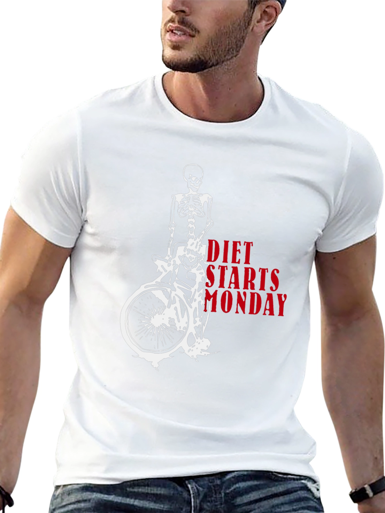 Diet Starts Monday Skeleton Graphic Tee