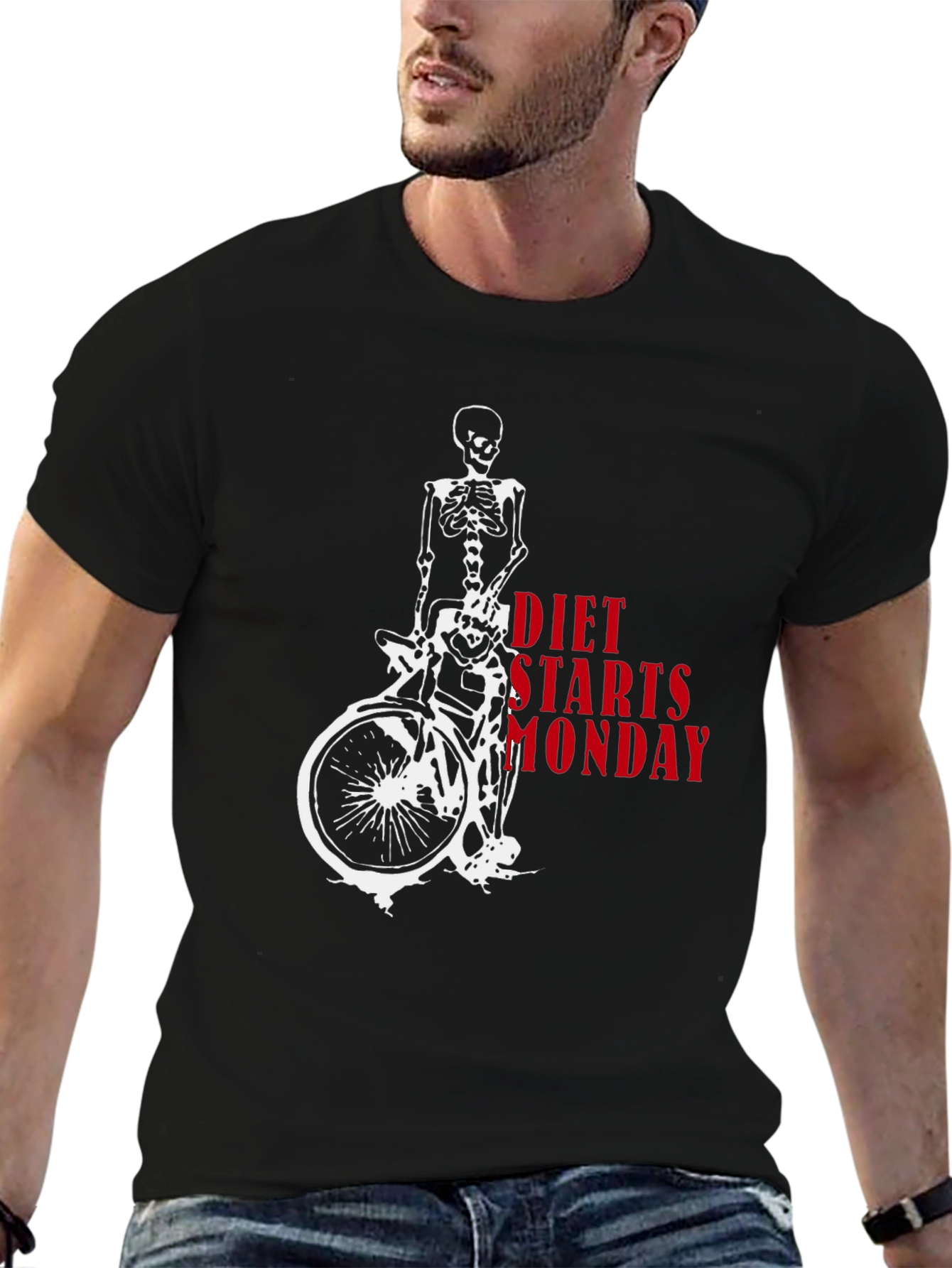 Diet Starts Monday Skeleton Graphic Tee