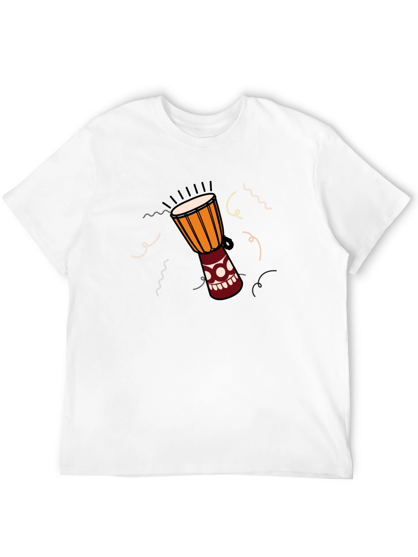 Djembe Drum Graphic Tee - Black Casual T-Shirt